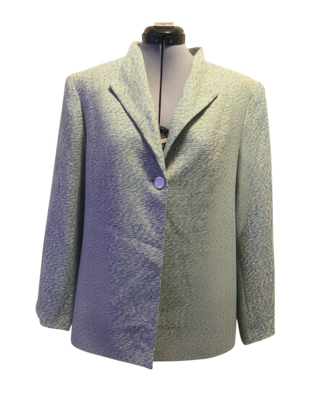 Sag Harbor Light Green Textured Single-Button Blazer